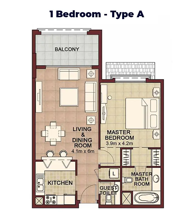 1 BR - Type A